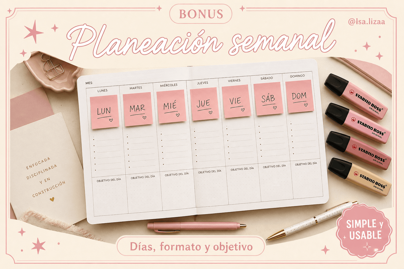 Bonus: planeación semanal de contenido