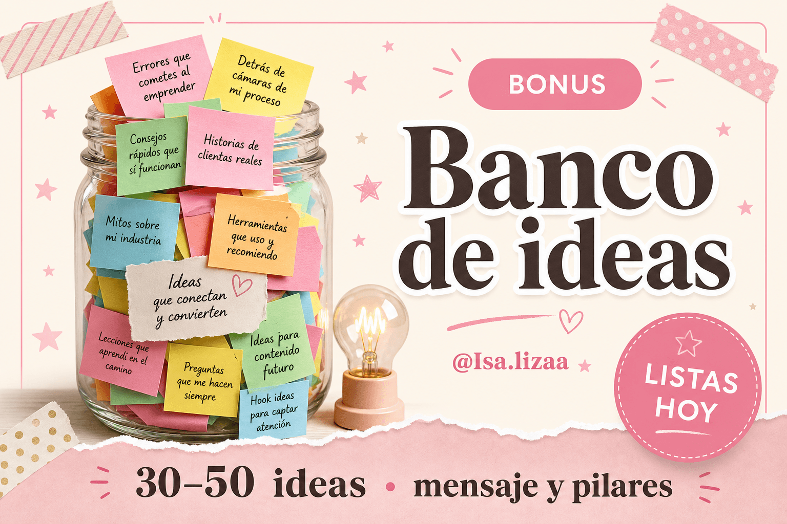 Bonus: banco de ideas de contenido